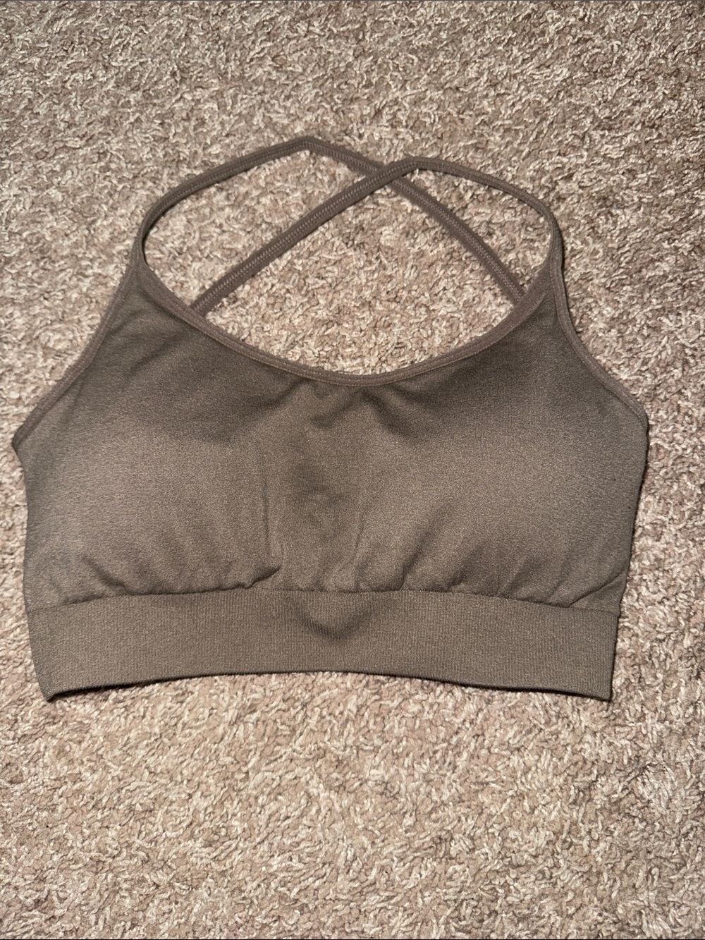 NVGTN Taupe Crisscross Seamless Sports Bralette